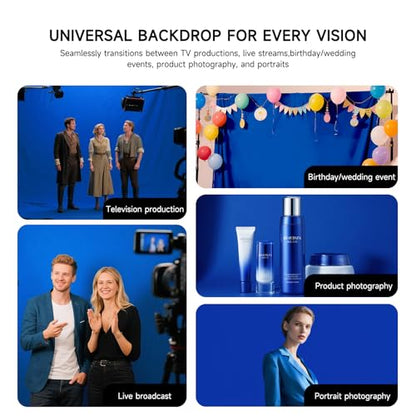 YSKE-Professional Blue Photography Backdrop10X7ft - Machine Washable Seamless Background for Studio & Video - color: Blue, size: 10X7