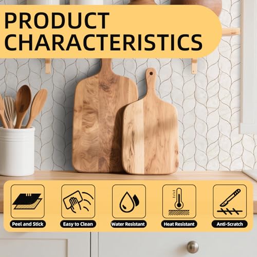 Tilingview 10-Sheet Peel and Stick Backsplash Tile for Kitchen, Self-Adhesive Mosaic Glossy Leaf Stick on Wall Tile with Gaps (Beige Yellow) - color: Leaf Gaps Beige Yellow