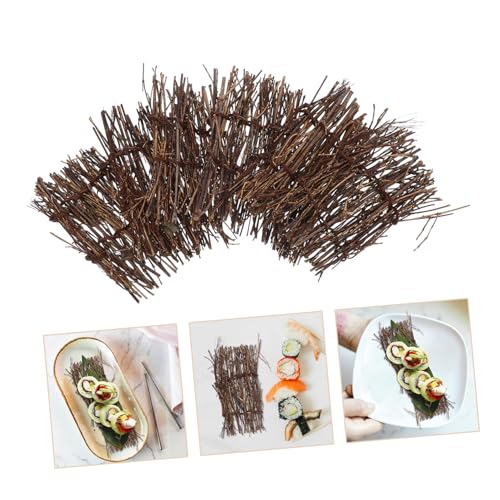 LIFKOME 6pcs Bamboo Sushi Serving Plate Decor Rustic Japanese Sashimi Display Fence for Food Photography Elegant Table Ornaments for Sushi Restaurants and Home Use