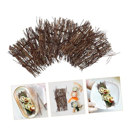 LIFKOME 6pcs Bamboo Sushi Serving Plate Decor Rustic Japanese Sashimi Display Fence for Food Photography Elegant Table Ornaments for Sushi Restaurants and Home Use