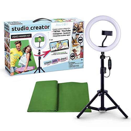 So DIY TikTok Instagram YouTube Ring Light with Green Screen and Phone Mount Tripod. Studio Creator Influencer Video Creator Kit - style: Studio Creator