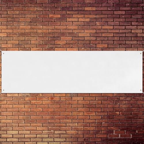 Zonon Large Blank Banners And Signs Polyester Oxford Cloth Sublimation Banner To Decorate With Hanging Rope For Indoor Wall Outdoor Easy to Hang DIY Signs For Business Office(White,3 x 10 Feet) - color: White, size: 3 x 10 Feet