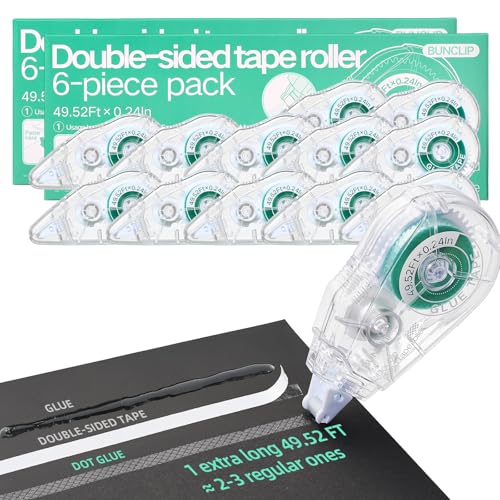 Scrapbook Tape Runner Glue Tape, 12 Pack Double-Sided Tape Roller 49.52ft x 0.24in, Acid-Free & Residue-Free Adhesive for Photo Crafts, Scrapbooking, Paper Arts - color: 12 Pack