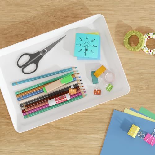 Lifewit Serving Tray for Party Supplies, Reusable Serving Platter for Catering, Snack, Fruit, Charcuterie, Appetizer, Plastic Food Trays, Hosting Essentials, BPA Free, White, 4 Pcs, Large(15" x 10") - size: Large(15x10)