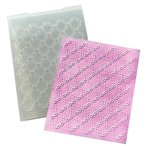 Grid Plaid Plastic Embossing Folders for Card Making Chain Diamond Sqaure Scrapbooking Plastic Template Photo Album Card Paper Handmade DIY Craft Decoration Template Molds - color: Chain Diamond Background