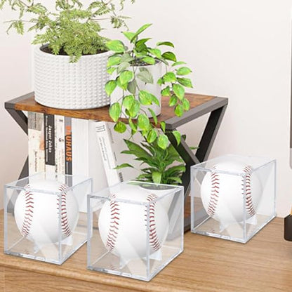 18 Pack Baseball Display Case,UV Protected Acrylic Boxes for Display, 3.15in Autographed Baseball Clear Display Case Cube, Baseball Display Case for Memorabilia Baseball for Official Size Ball