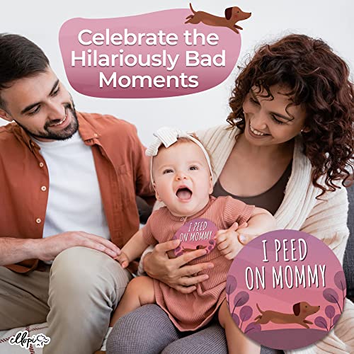 Hilarious Baby Girl Milestone Photo Prop 4 in Stickers. Cute Pink and Purple 30 Pack- 12 Months, 4 Good and 12 Funny Moments Plus 1 Blank Decal for Infant or Newborn Pictures. New Mom Baby Sticker Set