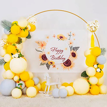 Wokceer Round Backdrop Stand 8FT Gold Wedding Arch Metal Circle Balloon Arch Stand for Birthday Party Wedding Bridal Shower Anniversary Ceremony - color: Gold, size: 8 FT