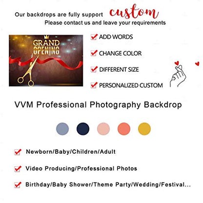 Ribbon Cutting Backdrop for Grand Opening Ceremony 7x5ft Red Ribbon Gold Crown Background Party Event Banner Photo Booth Studio Props ZYVV0541
