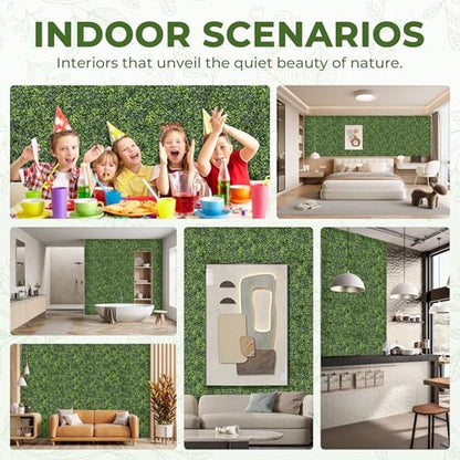 Artificial Grass Wall Panel Screen: 20"x20" 6P (16.7 sqft) UV-Anti Faux Boxwood Panels for Indoor Outdoor Green Wall Decor, Privacy Fence, Patio, Balcony, Party Backdrop - size: 20"x20" 6P
