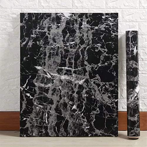 Yancorp Black Marble Contact Paper Black Peel and Stick Wallpaper Self Adhesive Countertop Removable Vinyl Wrap Bachsplash Shelf Liner (11.8" x 78.7") - color: Black, size: 11.8" x 78.7"