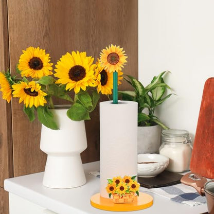 Namalu Sunflower Paper Towel Holder Sunflower Kitchen Decor Kitchen Fun Paper Towel Holder Dispenser for Bedroom Toilet Countertop Decor - style: Sunflower