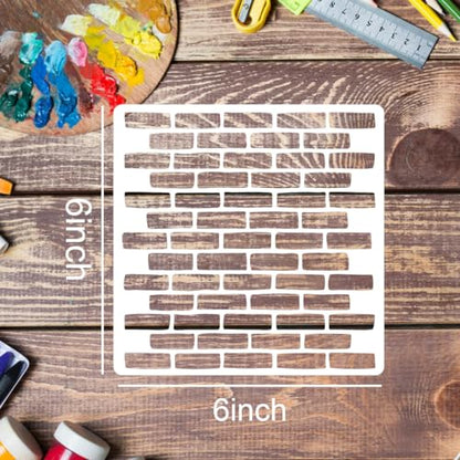 Brick Stencils for Crafts Reusable Texture Stencils Background Drawing Templates for Wood Fabric Furniture Decor - style: Brick