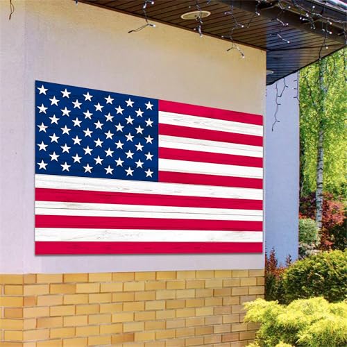 American Flag Backdrop 8x6 FT 4Th of July Independence Day Patriotic Photo Backdrops Rustic Brown Wooden Board Background Large Floor Wall Photo Booth Party Banner Anniversary Supplies - color: Red 3, size: 8x6 FT