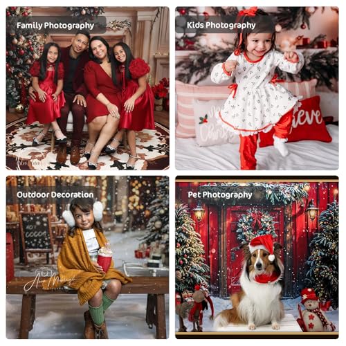 Kate Christmas Snow Tree Backdrop for Photography Winter Door Brick Wall Background for Pictures Photo Studio Props (7x5ft)