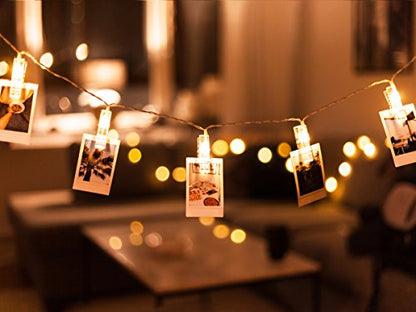 Charmed Battery Operated Fairy String Lights LED Photos Clips Lights in Warm White (40 LED) - size: 40 LED