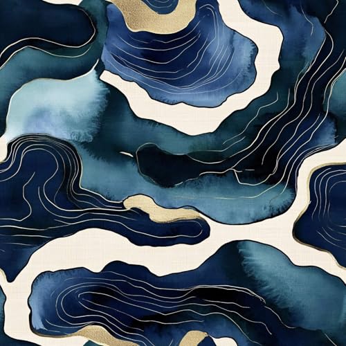 Topographic Wave Wallpaper – Navy and Gold Geode Map Peel and Stick Wallpaper, Self-Adhesive Vinyl for Modern Home Decor, 17.7in x 236in - color: WANT136, size: 17.7" x 236"
