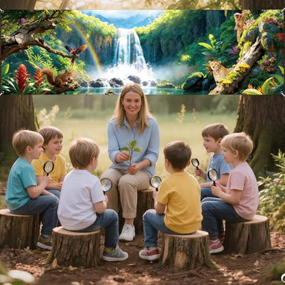 VBS 2026 Rainforest Falls Banner Backdrop Rainforest Falls VBS Party Decoration 6.6 x 2ft Tropical Jungle Safari Photo Backdrop Safari Wild Animals Hanging Banner for Sunday School Class Party Props
