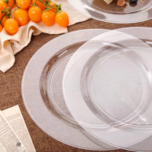 bUCLA 30PCS Clear Plastic Dinner Plates Disposable - 10.25" Heavy Duty Clear Plastic Plates for Party & Wedding - color: 10.25Inch-30pcs-Clear