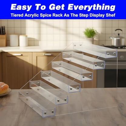 6 Tier Clear Acrylic Display Shelf, Risers Display Stands,Perfume Organizer,Cupcake Stand,Tiered Display Stand,Sticker Display, Card Stands For Display, Card Display Stand, Figure Display, Spice Rack