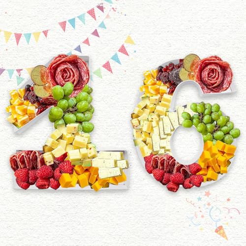 Charcuterie Cardboard Number Fillable Shaped Treat Decorative Box Anniversary Birthday Table Centerpiece (16 Style, 9inch) - size: 9inch, style: 16 Style