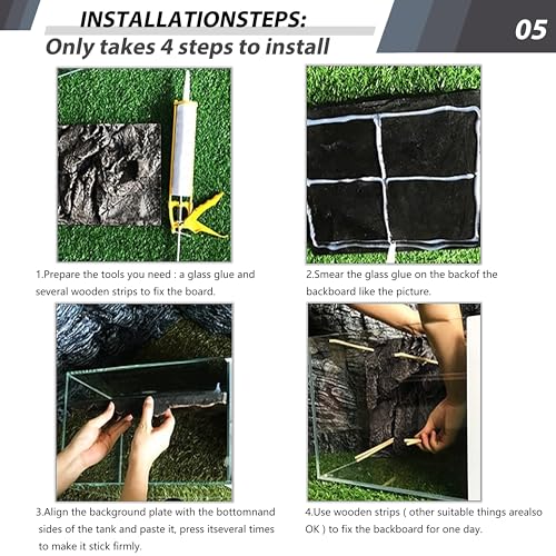 23.6x17.7in Rock Terrarium Background,3D Reptile Tank Background Board,Amphibian Stereo Backdrop Wall,Lizard Snake Gecko Spider Turtle Fish pet silo Background Decorative Panel(Paleyellow) - color: Paleyellow 1P Big
