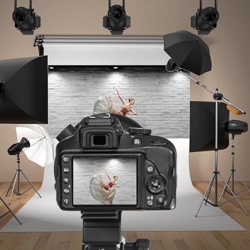 Vinyl 20x10ft Backdrop Photography Background White Brick Wall Computer-Print Seamless Photo Background Children Baby Adults Portraits Photo Studio Props - size: 20x10ft