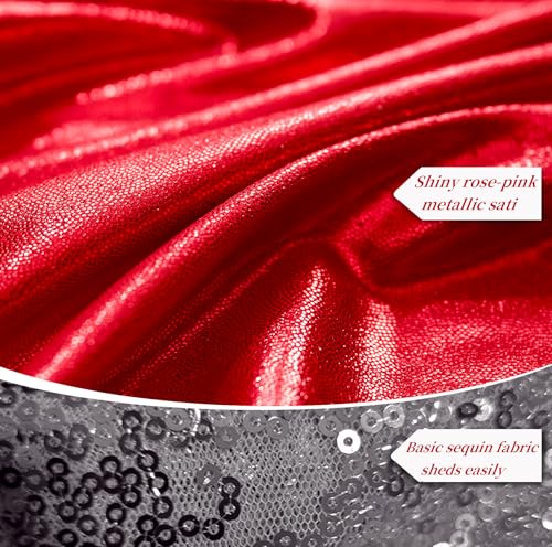 10ftx10ft Red Sequin Backdrop Curtain for Parties, Wrinkle Free Thick Glitter Sparkle Photo Backdrop Drapes 2 Panels 5x10FT Shimmer Back Drop Cloth for Valentine's Day Wedding Photography Background - color: Red, size: 5'W×10'H _2 Panels