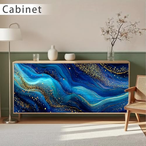 Nuxovilar Blue Agate Marble Textured Peel and Stick Wallpaper, 15.75"x39.37", Self-Adhesive Contact Paper, Artistic Gem Pattern for Bedroom, Living Room and Table Decor - color: YLU03575, size: 15.75" x 39.37"