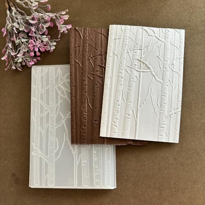 4 Pack 3D Textured Embossing Folders for Card Making, Branches Bricks Background Circle Flower Plastic Embossing Folders Embossing Folder Craft Card Template for DIY Scrapbooking - color: 4 Pack