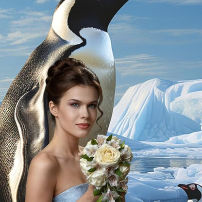 Penguin Print Backdrop Background for Photography 5x7ft Photobooth Professional Photo Backdrop Curtains Video Photography Studio Photo Backgrounds Banner Booth Background Screen Parties - color: Penguin Print