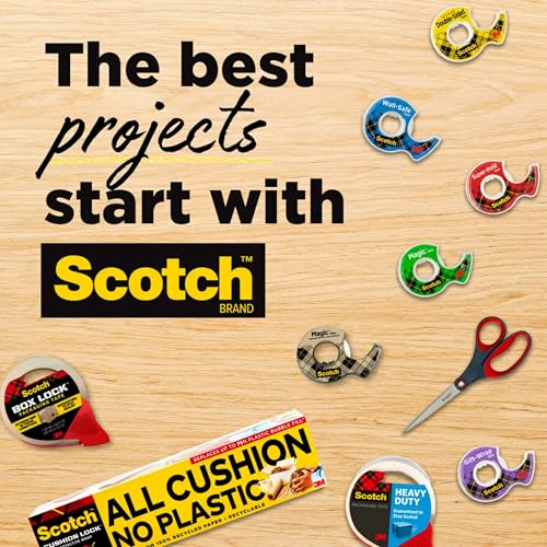 Scotch Photo Safe Double-Sided Tape, 1/2 Inch x 400 Inches, Clear, Acid-Free Permanent Adhesive, Pack of 4 Rolls with Dispensers, for Scrapbooking, Photo Albums, Crafts, School Projects, Office Use