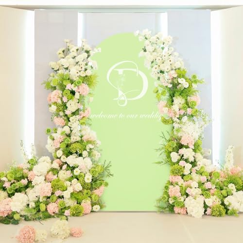 LEBENGURU Upgraded 5FT Wedding Arch Cover, Green Spandex Fitted Arch Backdrop Cover, Round Top Chiara Stand Covers for Birthday Party Baby Shower Banquet Balloon Décor - color: Green, size: 5FT
