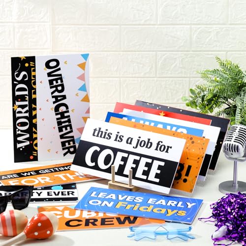 24 Designs Office Party Photo Booth Props Double Sided 11x5.5 Inch Photo Booth Props Corporate Party Water Proof Funny Adult Work for Office Work Celebration Activity Team Parties Gatherings - color: Colorful, style: Office