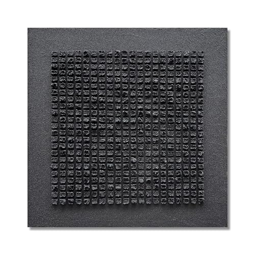 NANKAI Art Hand-Painted Black Textured Abstract Art in a Contemporary Minimalist Style is Suitable for Wall Decoration in Home Office or Corridor Size is 24x24 inches - color: Nkhb352