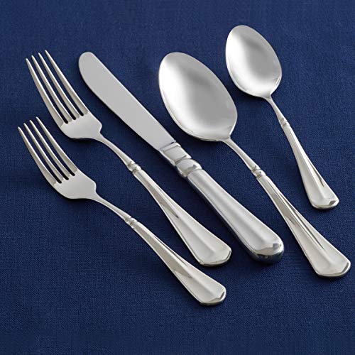 Mikasa French Countryside Flatware Set for 12, 65 Piece 18/10 Stainless Steel Silverware with Elegant Scroll Design and Serving Utensils, Durable Dinnerware Service - size: 65 Piece Set, style: French Countryside