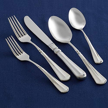 Mikasa French Countryside Flatware Set for 12, 65 Piece 18/10 Stainless Steel Silverware with Elegant Scroll Design and Serving Utensils, Durable Dinnerware Service - size: 65 Piece Set, style: French Countryside