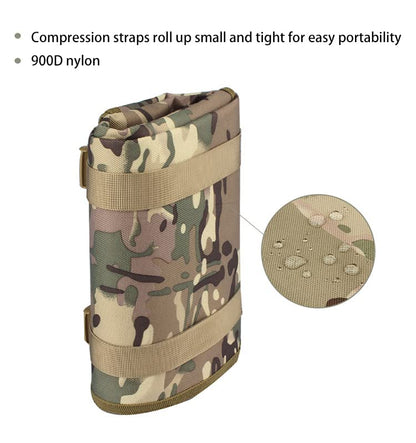 Tactical Shooting Gun Mat Outdoor Professional Waterproof Non-Slip Shooting Mat Firearm Shooting Bag Rifle Rest Bag Shooting with Front and Rear Support Sandbags - color: Khaki