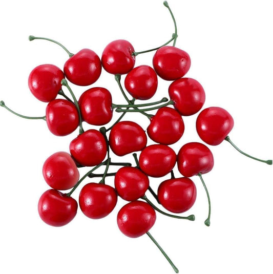 20Pcs Realistic Artificial Cherry Decor, Decor for Home Kitchen Party and Photography Props Decorative Ornaments for Table