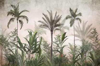 Tropical Greenery and Leaves Mural, Large Art Backdrop Wallpaper, Sofa Backdrop and TV Backdrop Wall Mural(Non-self-Adhesive) - color: 133, size: 170" x 108"