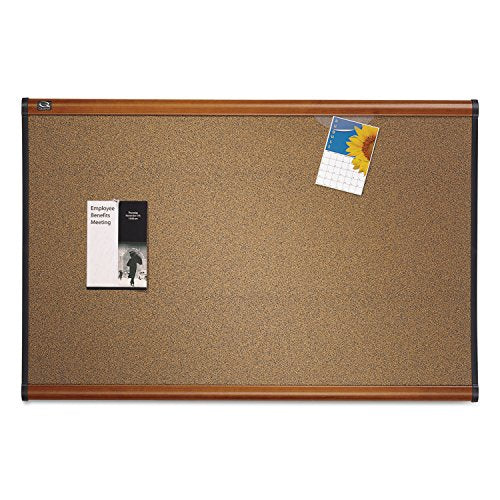 Quartet B243LC Prestige Bulletin Board, Brown Graphite-Blend Surface, 36 x 24, Cherry Frame - color: Light Cherry, size: 36" x 24"