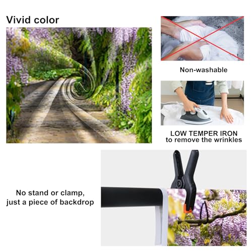 5x4ft Purple Cirrus Pathway Photography Backdrop - Wedding Ceremony & Anniversary Honeymoon Birthday Photo Studio Vinyl Props - size: 5x4ft