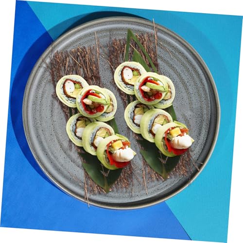 LIFKOME 6pcs Bamboo Sushi Serving Plate Decor Rustic Japanese Sashimi Display Fence for Food Photography Elegant Table Ornaments for Sushi Restaurants and Home Use