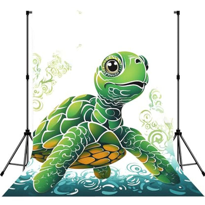 Cartoon Turtle Pattern Backdrop Background for Photography 5x7ft Photobooth Professional Photo Backdrop Curtains Video Photography Studio Photo Backgrounds Banner Booth Background Screen Parties - color: Cartoon Turtle Pattern
