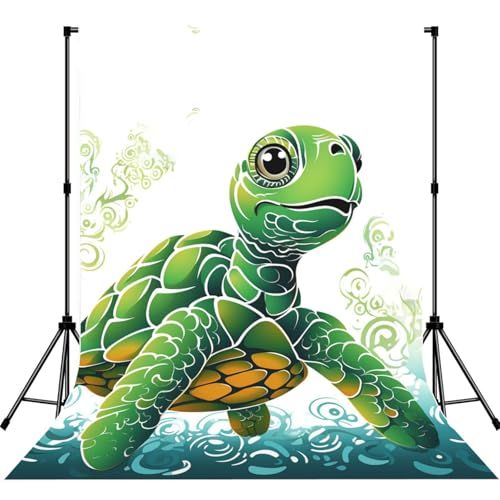 Cartoon Turtle Pattern Backdrop Background for Photography 5x7ft Photobooth Professional Photo Backdrop Curtains Video Photography Studio Photo Backgrounds Banner Booth Background Screen Parties - color: Cartoon Turtle Pattern