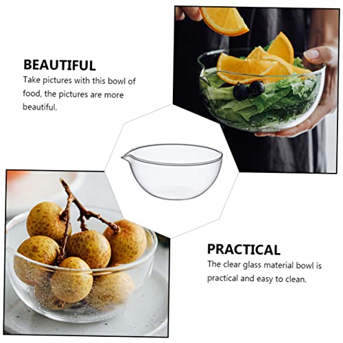 GLEAVI 2pcs Transparent Glass Salad Bowl Practical Food Storage Serving Bowl for Desserts Fruits and Baking Daily Use and Photography Props