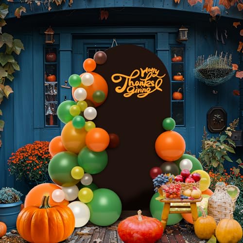 LEBENGURU Upgraded 6FT Open Arch Backdrop Cover, Brown Spandex Fitted Round Top Wedding Arches, Double-Sided U-Shaped Arch Chiara Stand Covers for Birthday Party Baby Shower Banquet Balloon Décor - color: Brown, size: 6FT