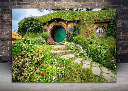 Fantasy Rural Green Cabin Backdrop Birthday Party Banner Background Baby Shower Photography Seamless Vinyl Photo Studio Prop PGT546M 5x3ft - size: 5'X3'