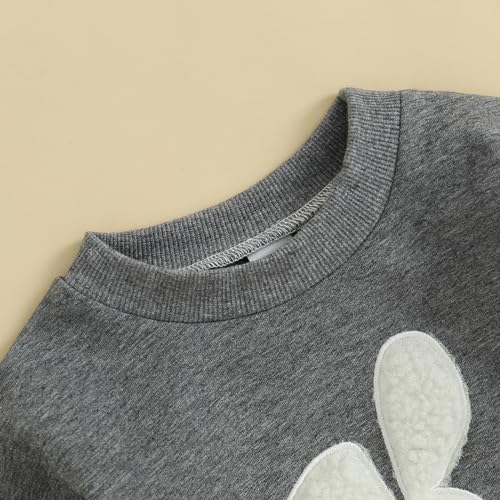 VISGOGO Newborn Infant Baby Boy Girls Oversized Romper Little Dude Sweater Onesie Coming Home Outfit Neutral Clothes - color: Grey-rabbit, size: 6-12 Months