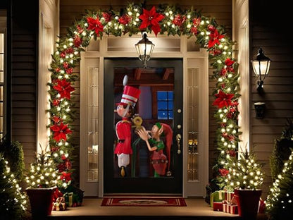 Christmas Digital Decoration Kit Includes AtmosFX Santa's Workshop with 5 Video Effects for Christmas Plus HD Super Bright Projector and 48” x 72” Holographic Projection Screen